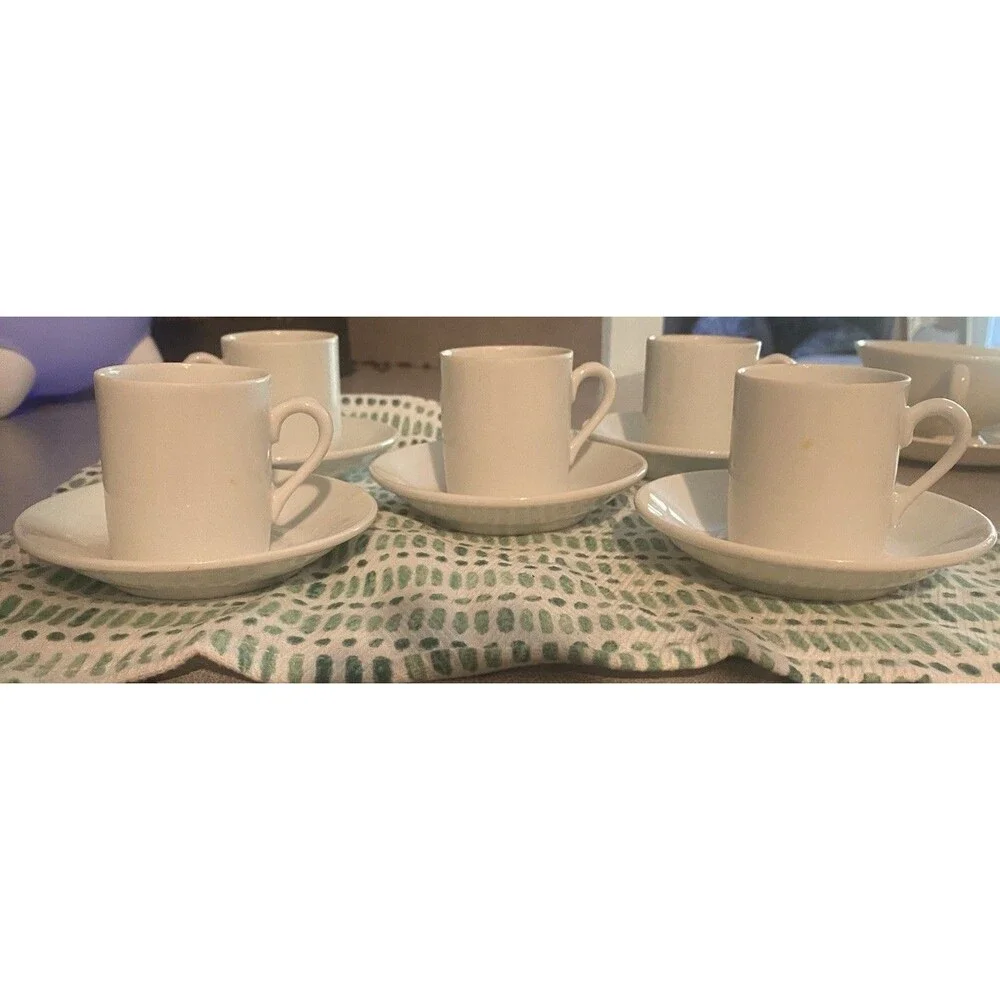 Vintage ATC JAPAN Demitasse Espresso Set 5 Cups & Saucers 1960s Good Condition